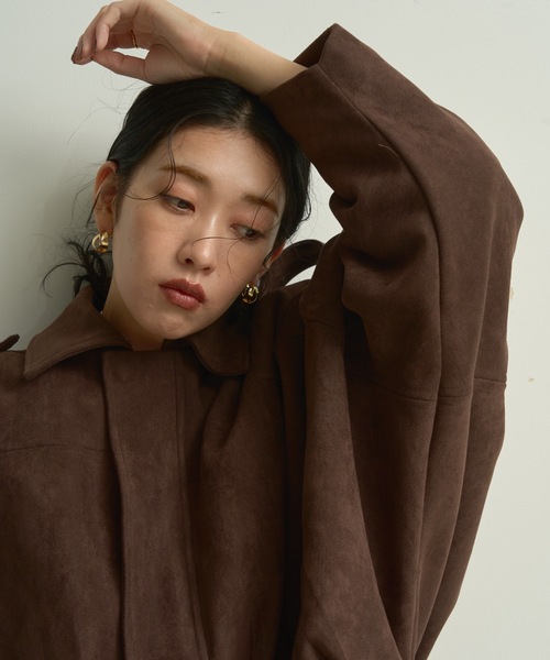 Lutim by u（ルチバイユー）の「Suede touch balloon silhouette jacket / スエードタッチバルーンシルエットジャケット（ブルゾン・レディース・ブラウン/ダークブラウン・FREE）」の11枚目の写真