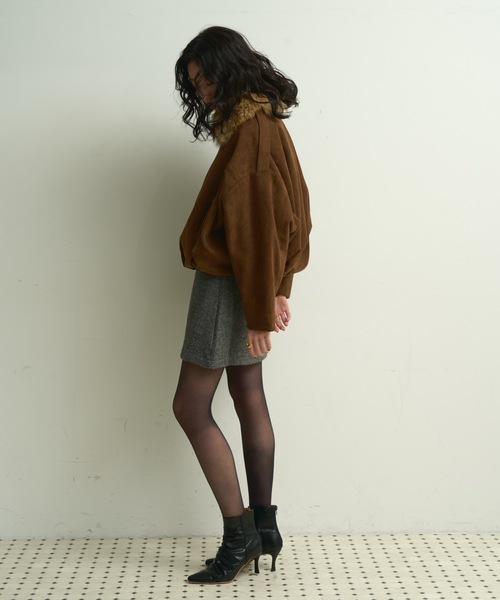 Lutim by u（ルチバイユー）の「Suede touch balloon silhouette jacket / スエードタッチバルーンシルエットジャケット（ブルゾン・レディース・ブラウン/ダークブラウン・FREE）」の20枚目の写真