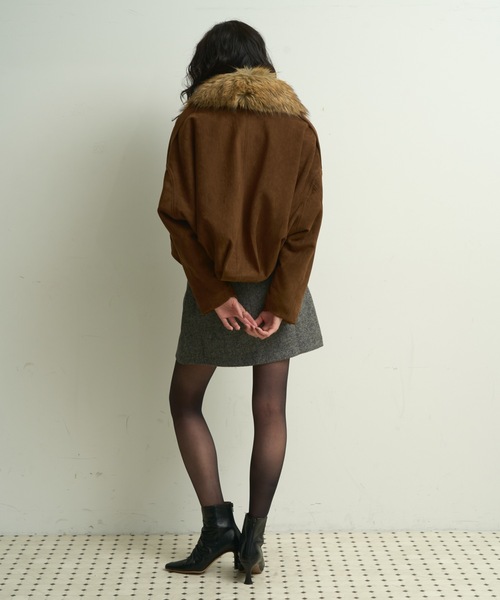 Lutim by u（ルチバイユー）の「Suede touch balloon silhouette jacket / スエードタッチバルーンシルエットジャケット（ブルゾン・レディース・ブラウン/ダークブラウン・FREE）」の21枚目の写真