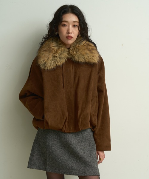 Lutim by u（ルチバイユー）の「Suede touch balloon silhouette jacket / スエードタッチバルーンシルエットジャケット（ブルゾン・レディース・ブラウン/ダークブラウン・FREE）」の22枚目の写真