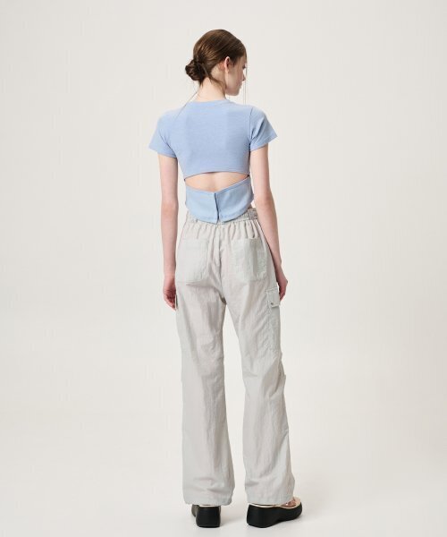 ETMON(エトモン)の「Back Slit Hook Detail T-Shirt, Sky Blue(Tシャツ/カットソー・レディース・その他・FREE)」の5枚目の写真