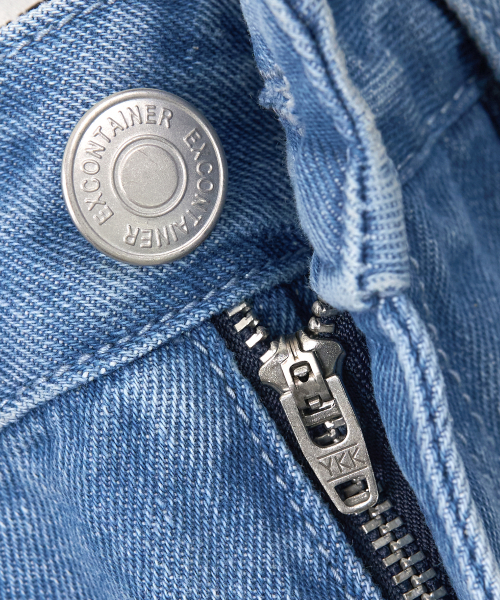 EXCONTAINER（エックスコンテナ）の「ディープウォッシングワイドデニムパンツ (ブルー)（デニムパンツ・メンズ・その他・SMALL/MEDIUM/LARGE/X-LARGE）」の5枚目の写真