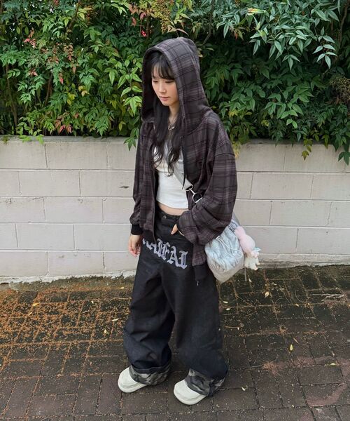 kaifai(カイファイ)の「タータンチェックフードジップアップ(チャコール)K25ZA162(パーカー・レディース・その他・MEDIUM/LARGE)」の6枚目の写真