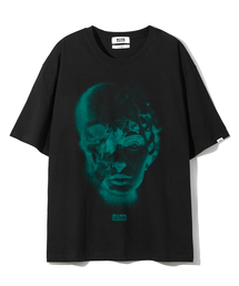 ULKIN（ウルキン）の「[ランウェイ] ダビッドスカルグラフィックTシャツ_ダークグリーン（Tシャツ/カットソー）」