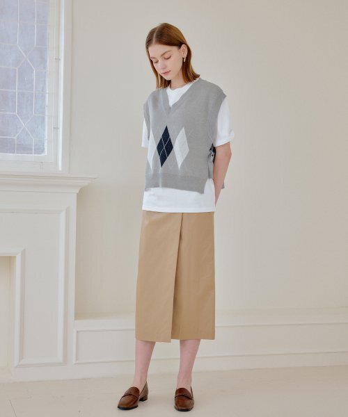 YUPPE(ヨッペ)の「COTTON WRAP SKIRT_BEIGE(スカート・レディース・その他・SMALL)」の2枚目の写真