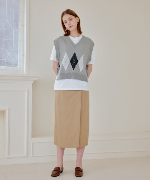 YUPPE(ヨッペ)の「COTTON WRAP SKIRT_BEIGE(スカート・レディース・その他・SMALL)」の3枚目の写真