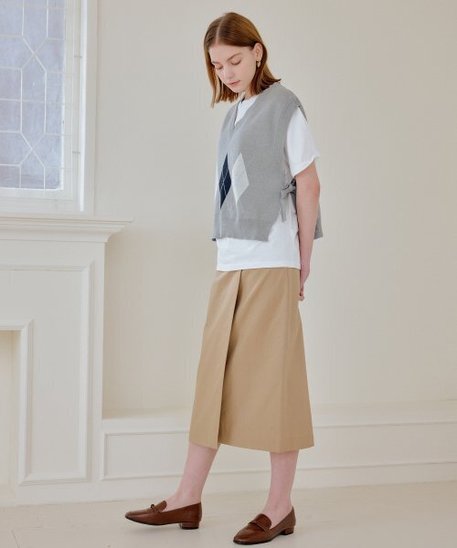 YUPPE(ヨッペ)の「COTTON WRAP SKIRT_BEIGE(スカート・レディース・その他・SMALL)」の4枚目の写真