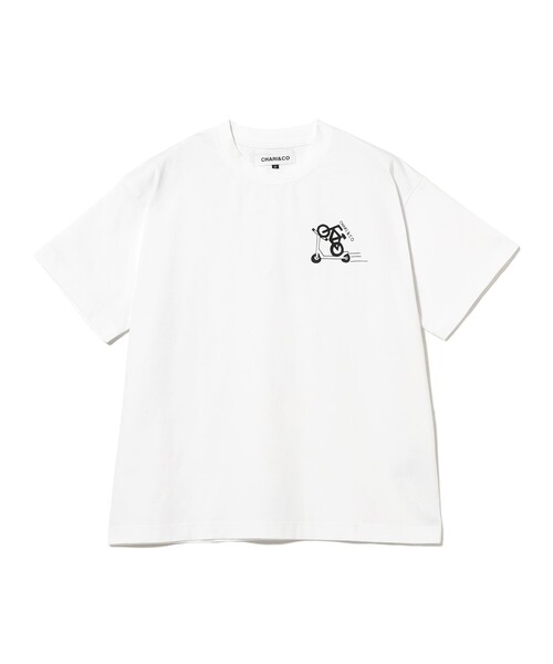 CHARI&CO(チャリアンドコー)の「CHARI&CO / xKEN KAGAMI SCOOTER BIKE TEE(Tシャツ/カットソー・メンズ・ホワイト・XL/L/M/S)」の2枚目の写真