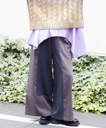 ストライプ切替パンツ