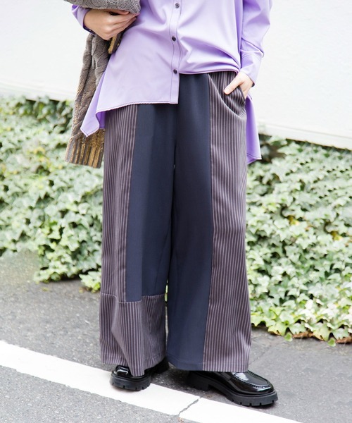 OSMOSIS(オズモーシス)の「ストライプ切替パンツ(その他パンツ・レディース・グレー/ブラック・ONE SIZE)」の17枚目の写真