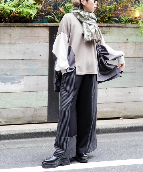 OSMOSIS(オズモーシス)の「ストライプ切替パンツ(その他パンツ・レディース・グレー/ブラック・ONE SIZE)」の19枚目の写真
