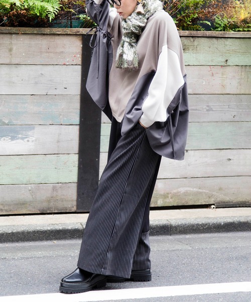 OSMOSIS(オズモーシス)の「ストライプ切替パンツ(その他パンツ・レディース・グレー/ブラック・ONE SIZE)」の20枚目の写真