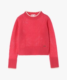 バイカラーライン ニット プルオーバー