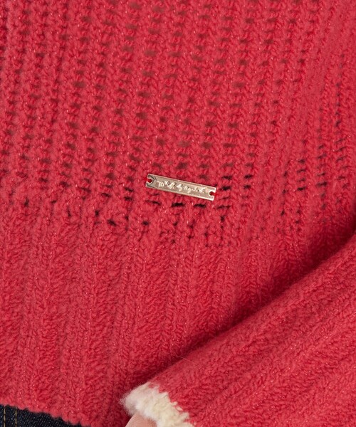 To b. by agnes b.（トゥービーバイアニエスベー）の「バイカラーライン ニット プルオーバー（ニット/セーター・レディース・レッド・FREE）」の11枚目の写真