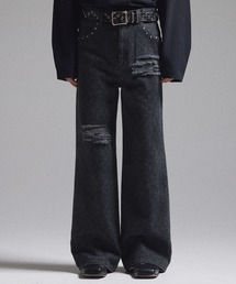 GRANCY(�O�����V�[)�́yGRANCY�zLeopard Damage Flare Pants / ���I�p�[�h�_���[�W�t���A�p���c(���̑��p���c)