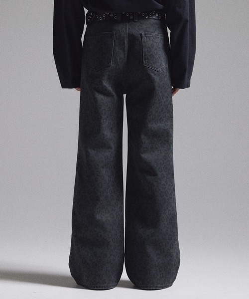 パンツ goar.archive strapped flare xl GRANCY】Leopard Damage Flare Pants / レオパードダメージフレア