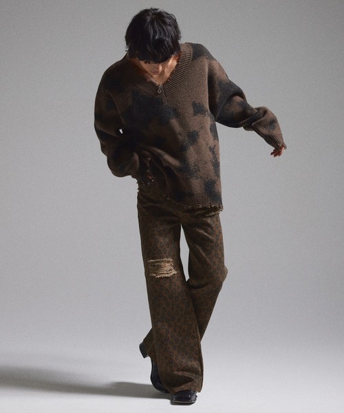 GRANCY(グランシー)の「【GRANCY】Leopard Damage Flare Pants / レオパードダメージフレアパンツ(その他パンツ・メンズ・ブラック/ブラウン・S/M/L)」の9枚目の写真