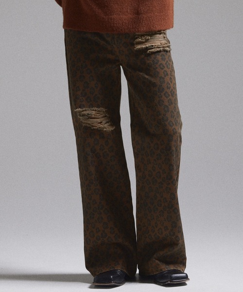 GRANCY】Leopard Damage Flare Pants / レオパードダメージフレア