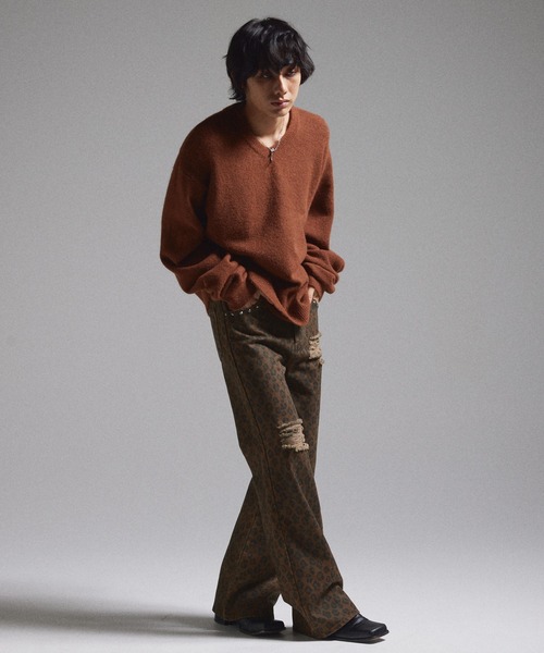 GRANCY(グランシー)の「【GRANCY】Leopard Damage Flare Pants / レオパードダメージフレアパンツ(その他パンツ・メンズ・ブラック/ブラウン・S/M/L)」の5枚目の写真