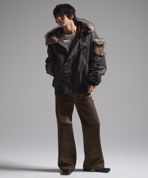 GRANCY(グランシー)の「【GRANCY】Leopard Damage Flare Pants / レオパードダメージフレアパンツ(その他パンツ・メンズ・ブラック/ブラウン・S/M/L)」の10枚目の写真