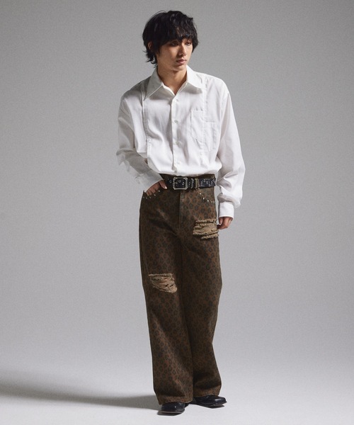GRANCY(グランシー)の「【GRANCY】Leopard Damage Flare Pants / レオパードダメージフレアパンツ(その他パンツ・メンズ・ブラック/ブラウン・S/M/L)」の14枚目の写真
