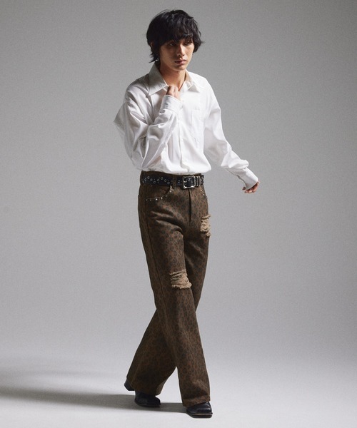 GRANCY(グランシー)の「【GRANCY】Leopard Damage Flare Pants / レオパードダメージフレアパンツ(その他パンツ・メンズ・ブラック/ブラウン・S/M/L)」の15枚目の写真