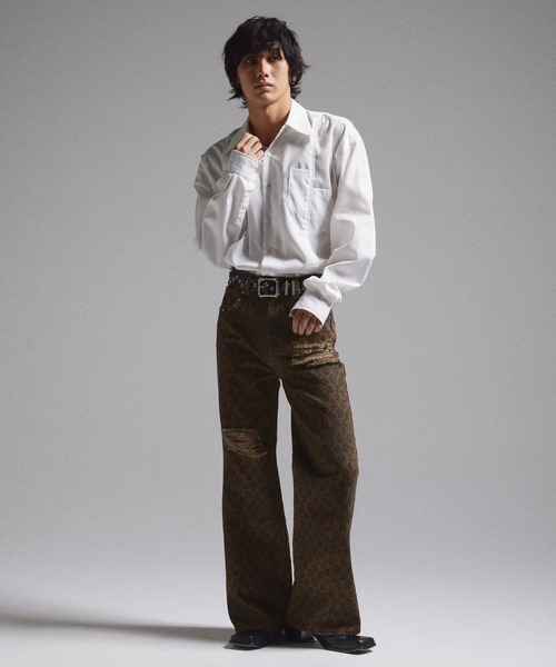 GRANCY(グランシー)の「【GRANCY】Leopard Damage Flare Pants / レオパードダメージフレアパンツ(その他パンツ・メンズ・ブラック/ブラウン・S/M/L)」の16枚目の写真