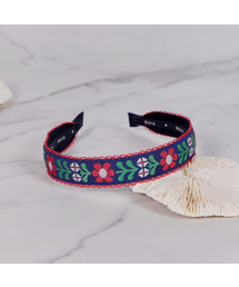 MAIA（マイア）の「Flower Headband P-Blue Red（ヘアバンド）」