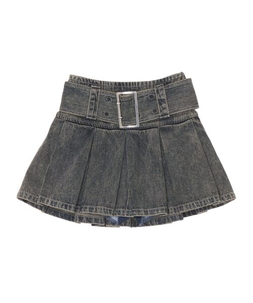 GYDA(ジェイダ)の「ハイウエストWIDE BELTプリーツデニムスカートライクショートパンツ(デニムスカート・レディース・ライトブルー/インディゴブルー/その他1・SMALL/MEDIUM)」の15枚目の写真