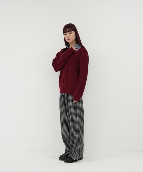Uenui(ウニュイ)の「【 cunii 】ジップ ニット カーディガン 韓国 ガーリー 長袖 体型カバー シンプル カジュアル 秋冬(カーディガン/ボレロ・レディース・レッド/ネイビー/グレー・FREE)」の12枚目の写真
