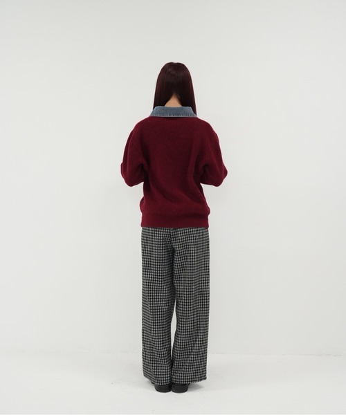 Uenui(ウニュイ)の「【 cunii 】ジップ ニット カーディガン 韓国 ガーリー 長袖 体型カバー シンプル カジュアル 秋冬(カーディガン/ボレロ・レディース・レッド/ネイビー/グレー・FREE)」の13枚目の写真