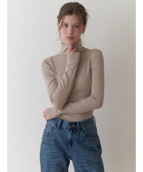 RE_L(リエル)の「Of turtleneck t-shirt (mocha)(Tシャツ/カットソー・レディース・その他・FREE)」の4枚目の写真
