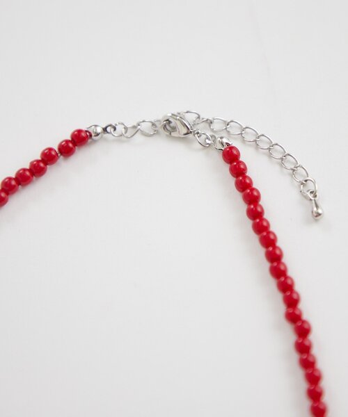 mystic(ミスティック)の「カラービーズネックレス(リング・レディース・アイボリー/レッド・ONE SIZE)」の19枚目の写真