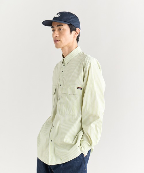 MULTI STRIPE W PK BOX SHIRT/マルチストライプ ダブルポケット
