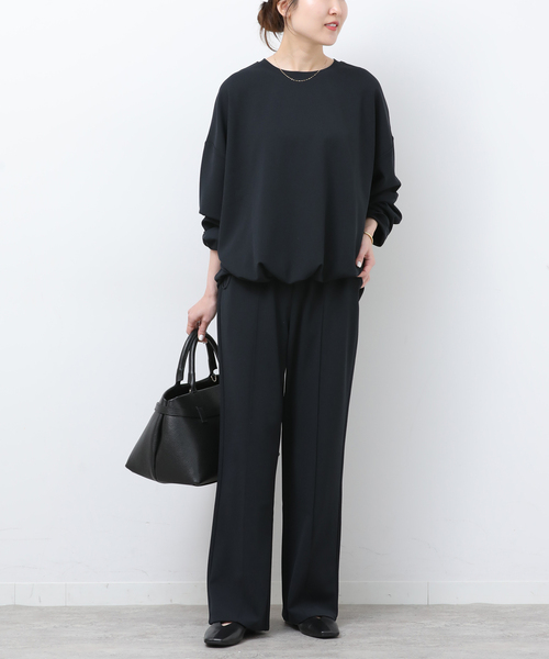 JOURNAL STANDARD relume（ジャーナルスタンダード　レリューム）の「NONIRONジョーゼット2WAYプルオーバー（Tシャツ/カットソー・レディース・ブラック/ネイビー・FREE）」の9枚目の写真