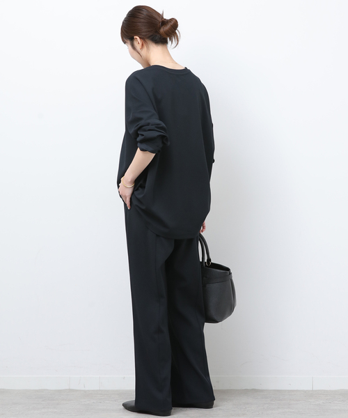 JOURNAL STANDARD relume（ジャーナルスタンダード　レリューム）の「NONIRONジョーゼット2WAYプルオーバー（Tシャツ/カットソー・レディース・ブラック/ネイビー・FREE）」の10枚目の写真