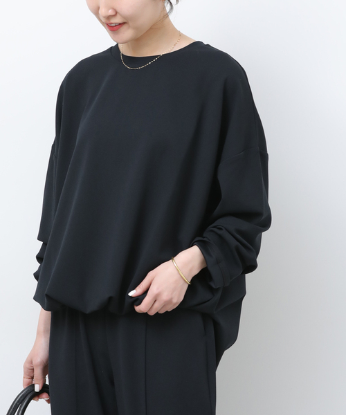 JOURNAL STANDARD relume（ジャーナルスタンダード　レリューム）の「NONIRONジョーゼット2WAYプルオーバー（Tシャツ/カットソー・レディース・ブラック/ネイビー・FREE）」の13枚目の写真