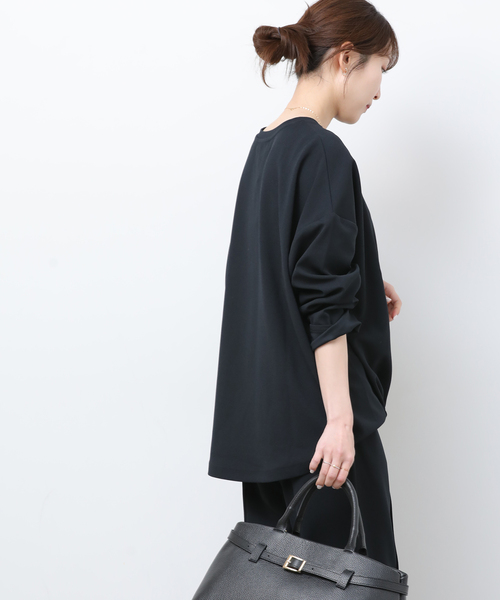JOURNAL STANDARD relume（ジャーナルスタンダード　レリューム）の「NONIRONジョーゼット2WAYプルオーバー（Tシャツ/カットソー・レディース・ブラック/ネイビー・FREE）」の15枚目の写真