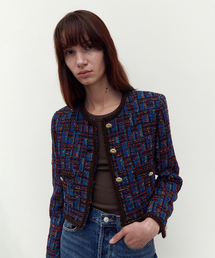 m.m.m（ムー）の「クラシックツイードジャケット_マルチ（テーラードジャケット）」