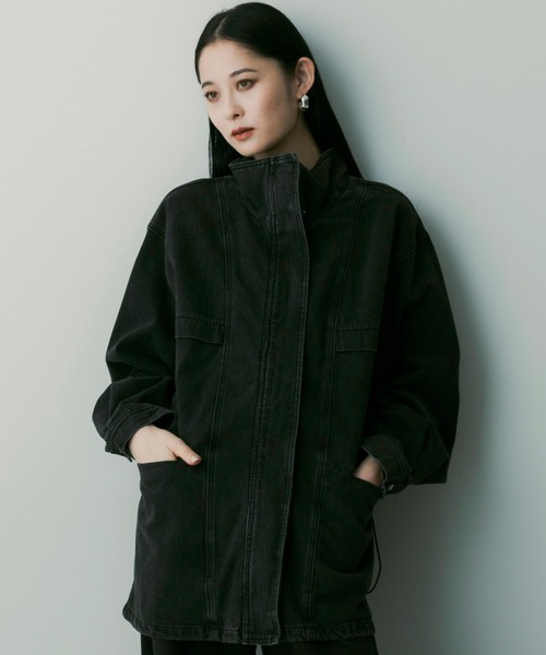 SERENO(セレーノ)の「オーバーサイズデニムジャケット(デニムジャケット・レディース・ダークグレー/ブルー・ONESIZE)」の2枚目の写真