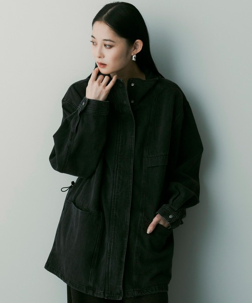 SERENO(セレーノ)の「オーバーサイズデニムジャケット(デニムジャケット・レディース・ダークグレー/ブルー・ONESIZE)」の10枚目の写真