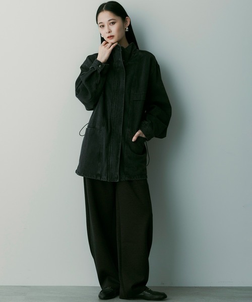 SERENO(セレーノ)の「オーバーサイズデニムジャケット(デニムジャケット・レディース・ダークグレー/ブルー・ONESIZE)」の11枚目の写真