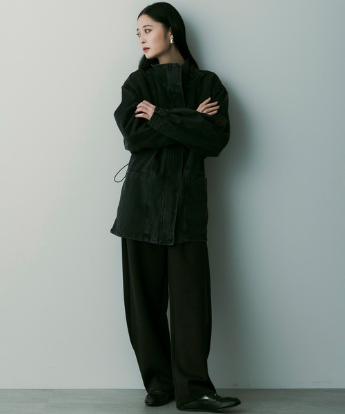 SERENO(セレーノ)の「オーバーサイズデニムジャケット(デニムジャケット・レディース・ダークグレー/ブルー・ONESIZE)」の12枚目の写真