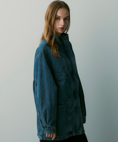 SERENO(セレーノ)の「オーバーサイズデニムジャケット(デニムジャケット・レディース・ダークグレー/ブルー・ONESIZE)」の19枚目の写真