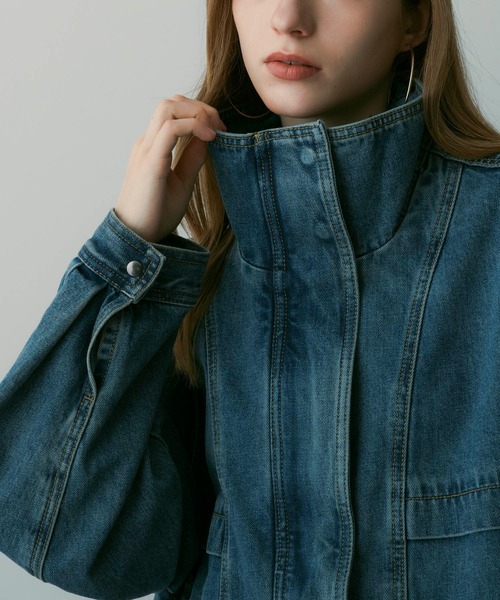 SERENO(セレーノ)の「オーバーサイズデニムジャケット(デニムジャケット・レディース・ダークグレー/ブルー・ONESIZE)」の20枚目の写真