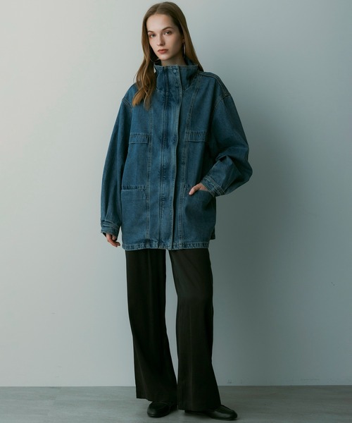 SERENO(セレーノ)の「オーバーサイズデニムジャケット(デニムジャケット・レディース・ダークグレー/ブルー・ONESIZE)」の22枚目の写真