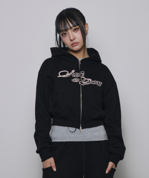SLEEKGLOW（スリック グロウ）の「ツーウェイバルーンクロップフードジップアップ[ブラック]（パーカー・レディース・その他・FREE）」の3枚目の写真