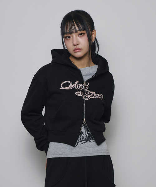 SLEEKGLOW（スリック グロウ）の「ツーウェイバルーンクロップフードジップアップ[ブラック]（パーカー・レディース・その他・FREE）」の6枚目の写真