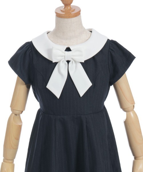 axes femme（アクシーズファム）の「リボンセット丸襟ワンピース（ワンピース・キッズ・ネイビー/ブラウン・MEDIUM/LARGE/X-LARGE）」の12枚目の写真