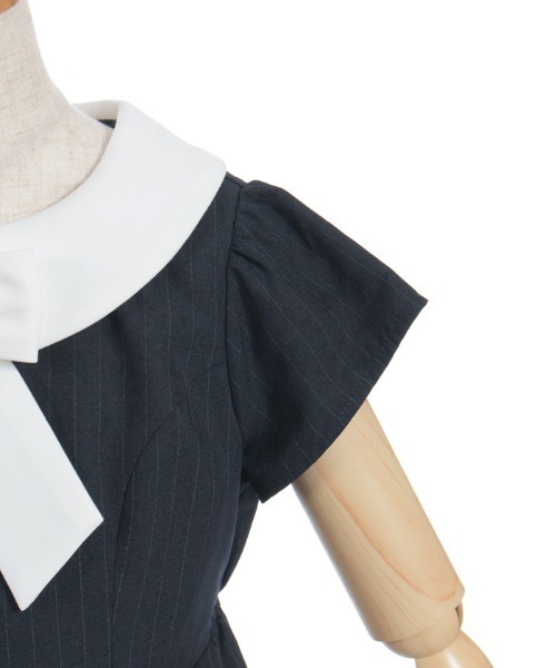 axes femme（アクシーズファム）の「リボンセット丸襟ワンピース（ワンピース・キッズ・ネイビー/ブラウン・MEDIUM/LARGE/X-LARGE）」の15枚目の写真